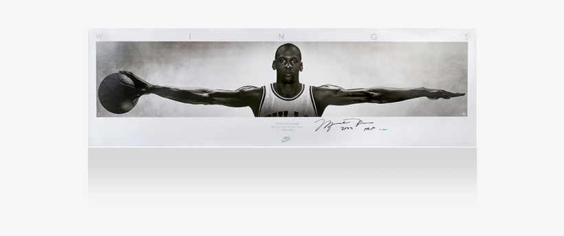 Michael Jordan Signed Wings Print - Michael Jordan Poster, transparent png