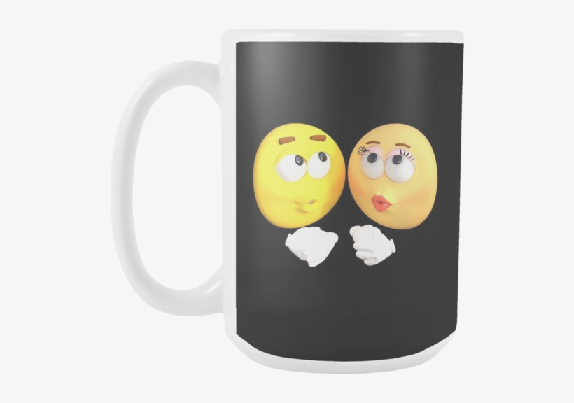 15oz Emoji Love Mug - Mug, transparent png