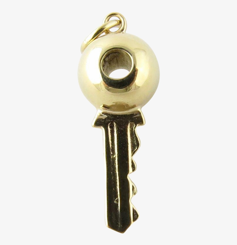 Vintage 14 Karat Yellow Gold Key Charm- This Lovely - Locket, transparent png