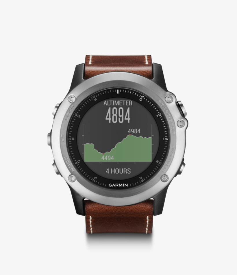 Fenix 3 Sapphire Silver With Leather Band - Fenix 3 Sapphire Leather, transparent png