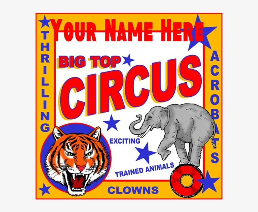 Retro Circus Banner - Siberian Tiger, transparent png