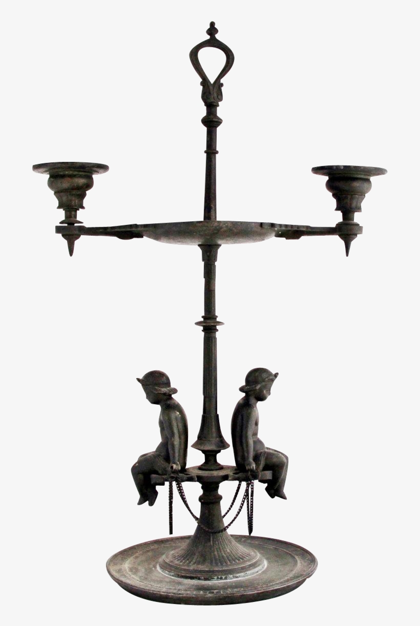Antique French Candelabra Chandelier Art Nouveau Rustic - Candle, transparent png