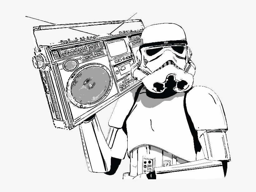 Ghetto Star Wars - Stormtrooper Black And White, transparent png