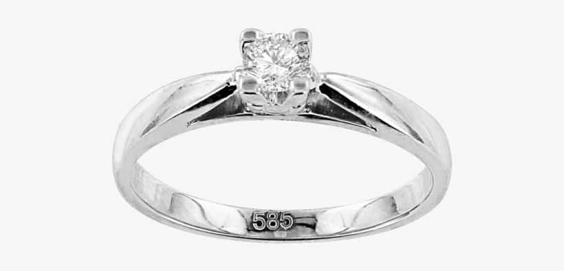 Lady´s Ring In White Gold Of 585 Assay Value With Diamonds - Engagement Ring, transparent png