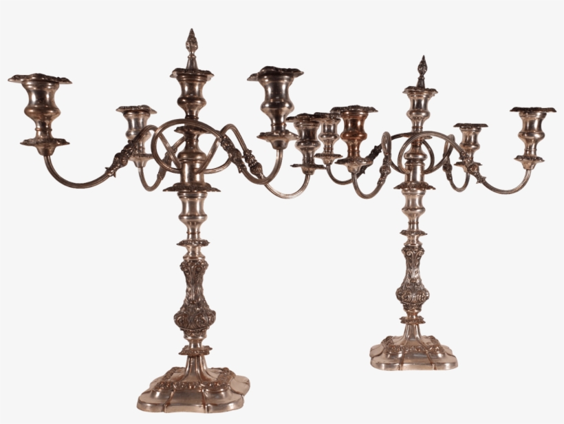 Sheffield Plate Candelabras - Candle, transparent png