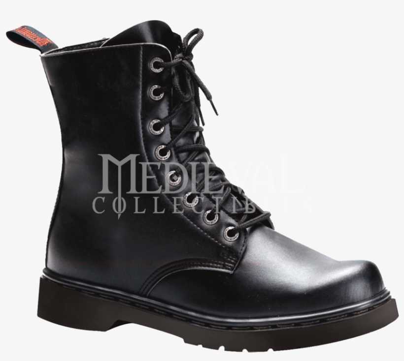Goth Black Combat Boots, transparent png