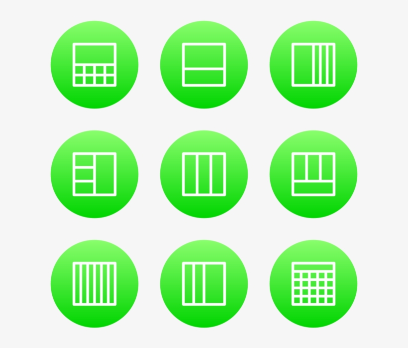 Layouts Outline Icon In Style Flat Circle White On - Circle, transparent png