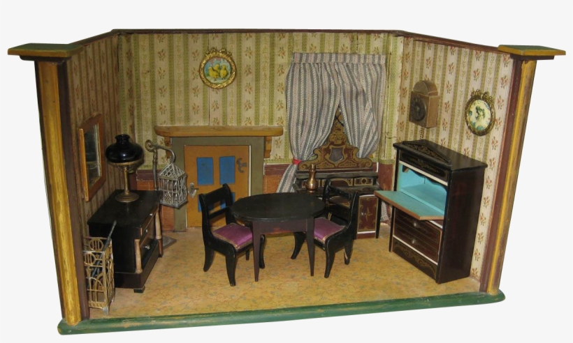 Antique Beidermeier Boule Small Doll House Miniature - Club Chair, transparent png