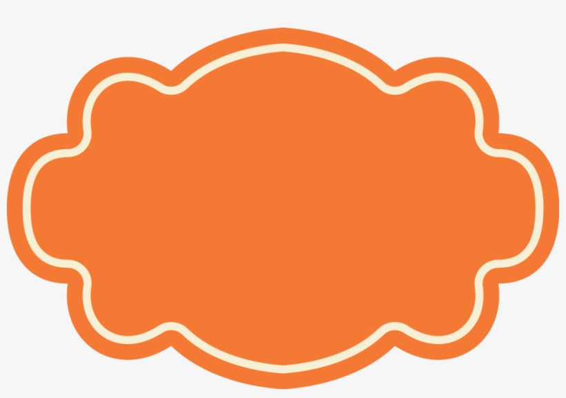 Orange Cloud Badge With White Border, transparent png