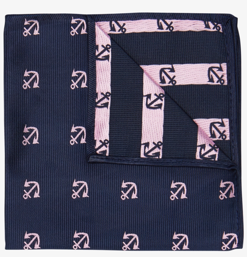 Dark Blue Ahoy Anchor Pocket Square - Patchwork, transparent png