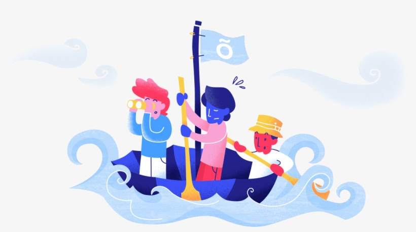 3 People Looking Forward On A Boat In High Seas, transparent png