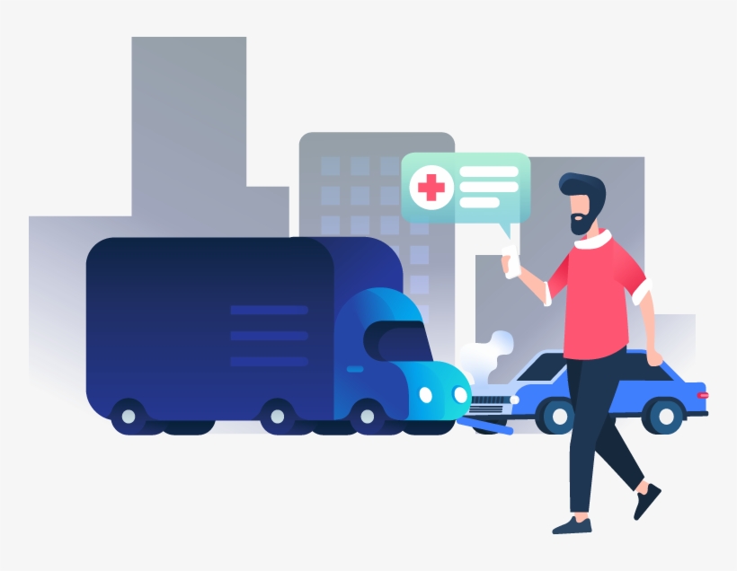 Person Calling Ambulance At A Car Crash Scene - Illustration, transparent png
