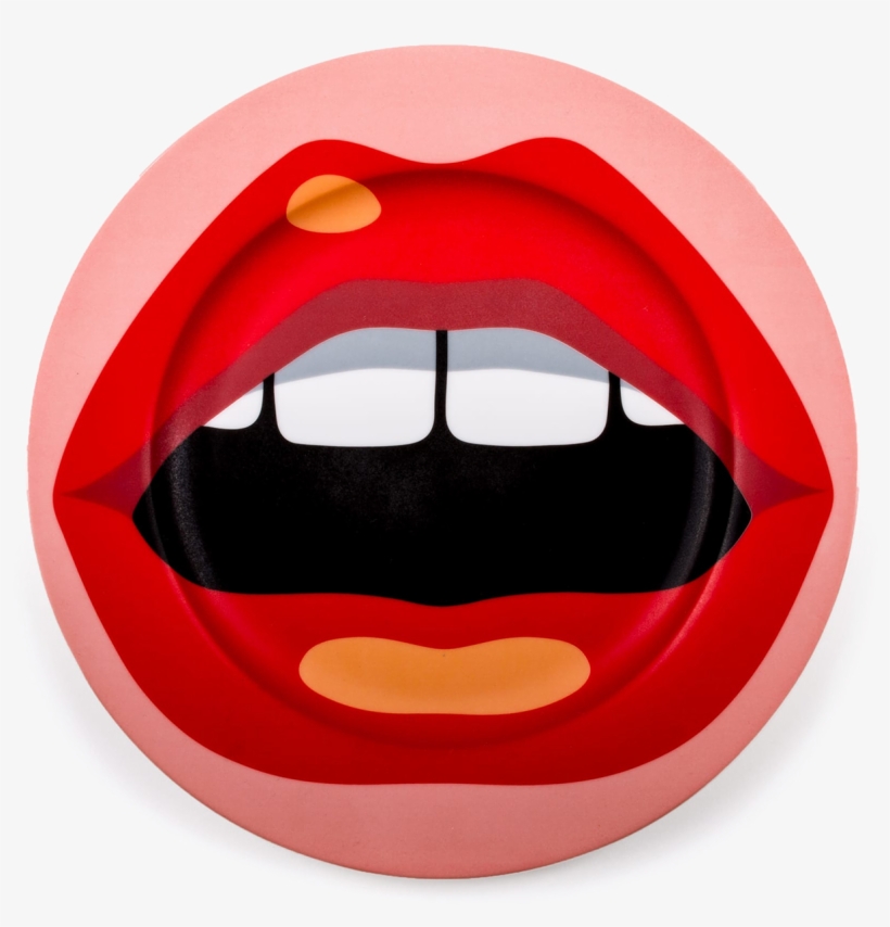 Blow By Studio Job For Seletti, Mouth Porcelain Plate-0 - Lampe Néon Seletti, transparent png