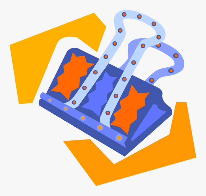 Vector Illustration Of Strong Metal Bulldog Binder, transparent png