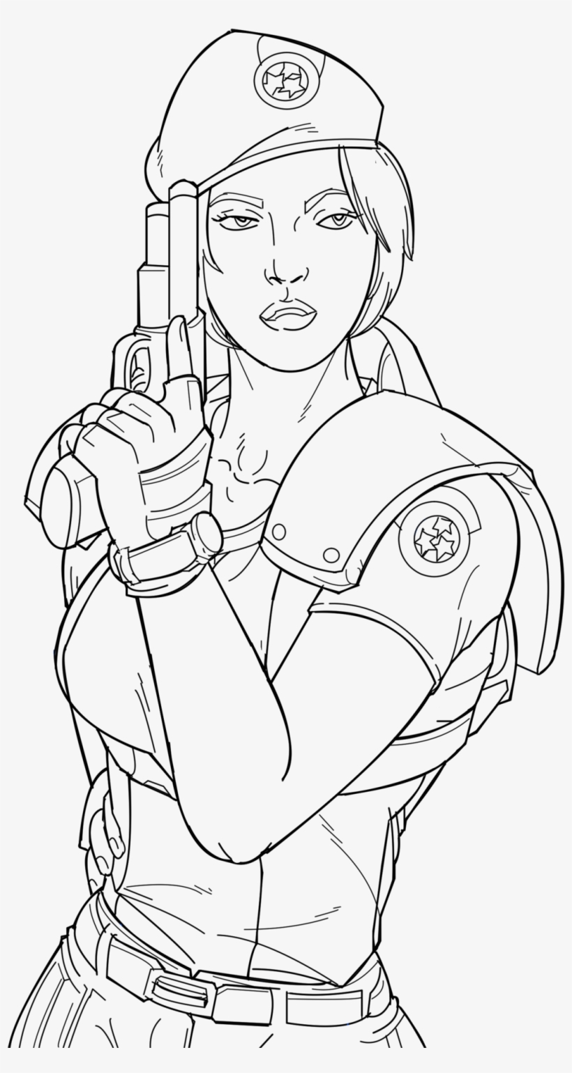 Member Of Stars Jill Valentine Ink Sketch - Line Art, transparent png