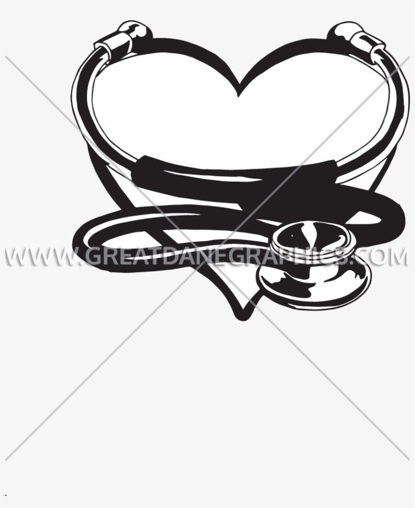 Heart Stethoscope Clipart Black And White, transparent png