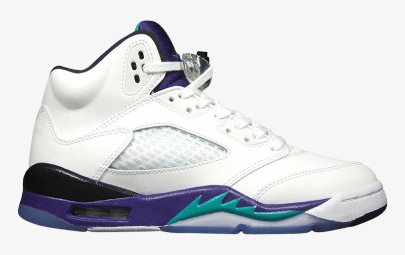 Image Of Air Jordan Retro 5 Grapes Gradeschool White - Basketball Shoe, transparent png