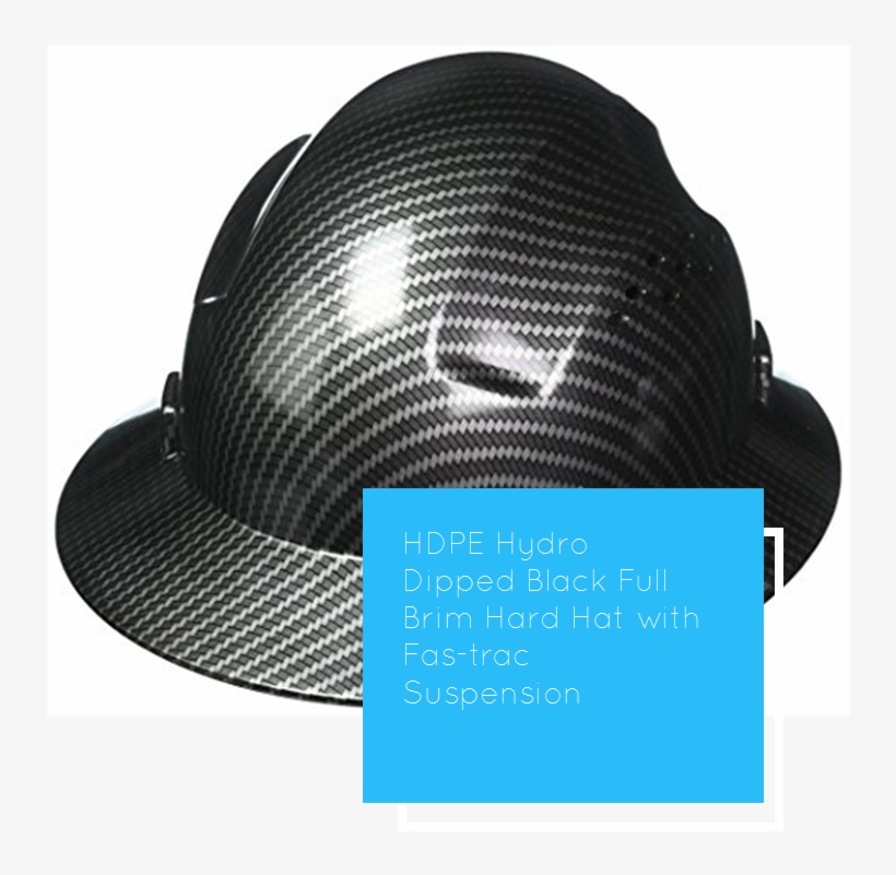 Hdpe Hydro Dipped Black Full Brim Hard Hat With Fas-trac - Mesh, transparent png