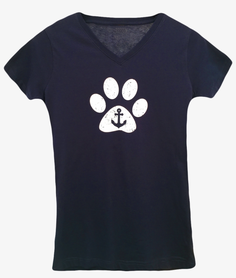 Anchor Paw V Neck Tee T Shirts, transparent png