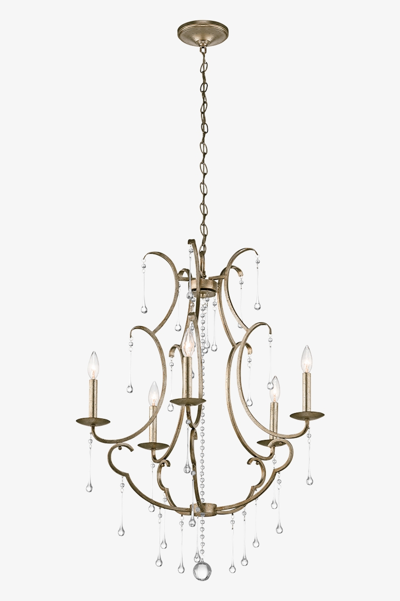 Shelsley 5 Light Chandelier Sterling Gold - Chandelier, transparent png