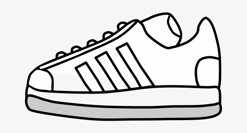 Sneakers, Tennis Shoes, Black And White Stripes, Png - Line Art, transparent png