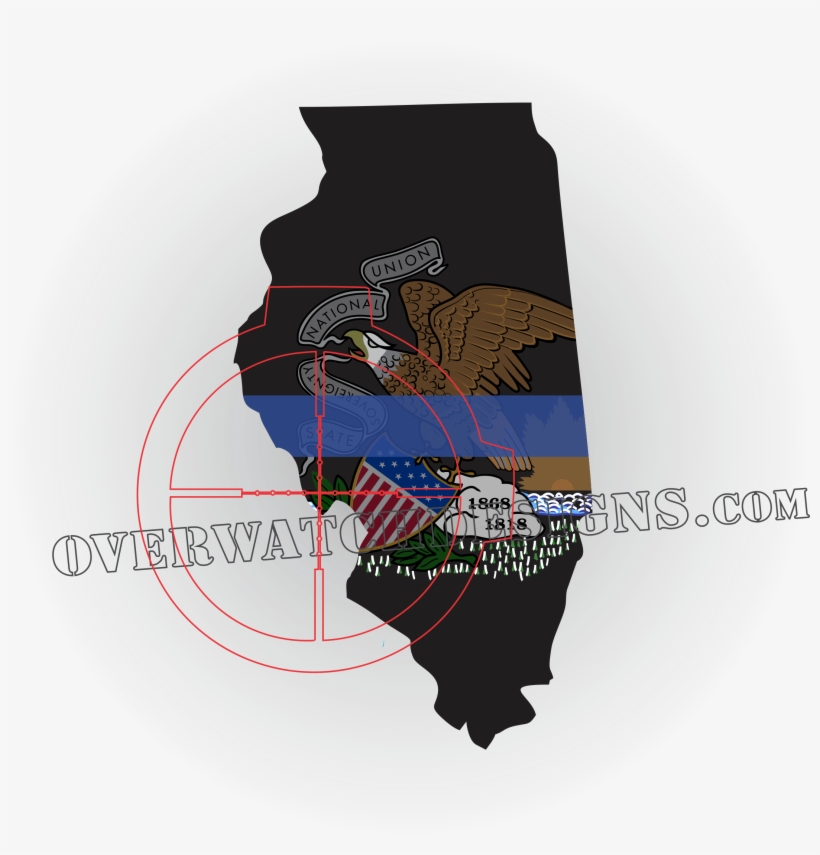 Illinois Thin Line Sticker - Batman, transparent png