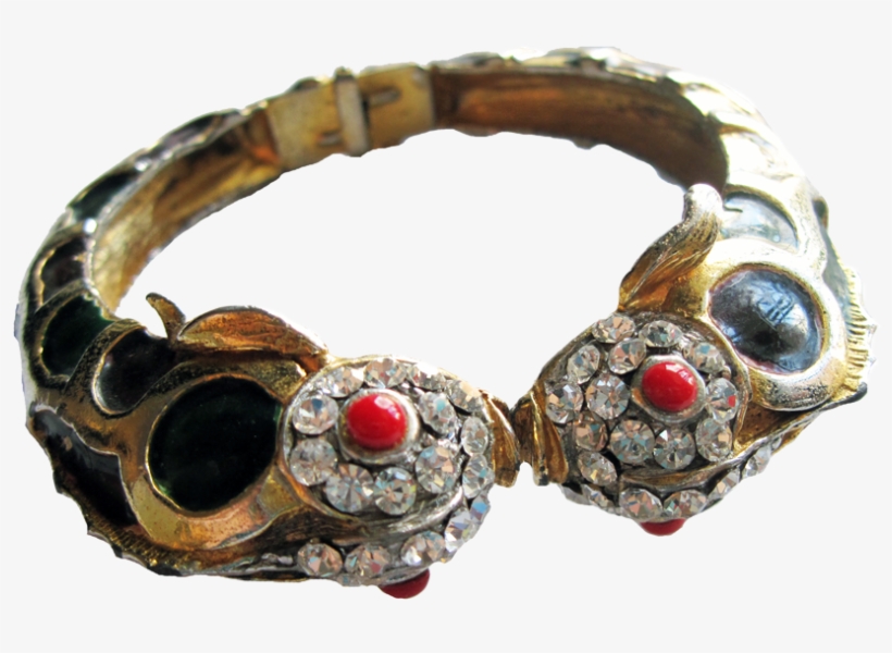 Vintage K - J - L - Kenneth Jay Lane Double Fish Head - Bracelet, transparent png