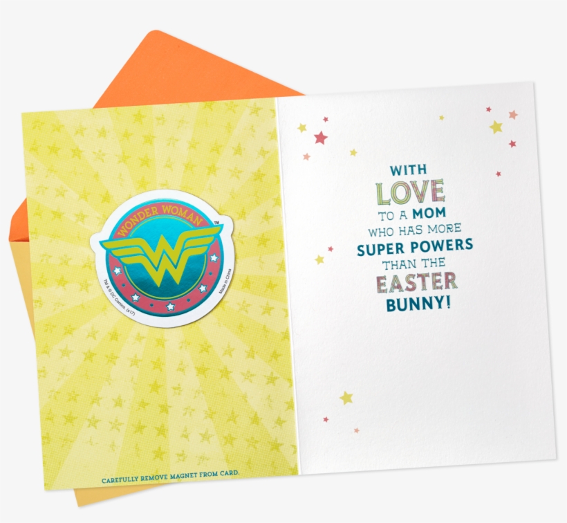 Dc Comics™ Wonder Woman™ Easter Card With Magnet For, transparent png