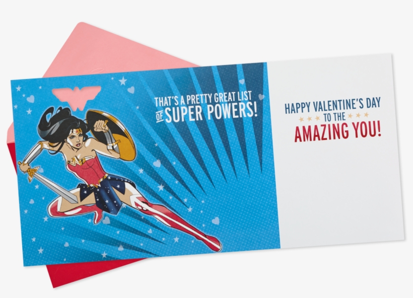 Dc Comics™ Wonder Woman™ Valentine's Day Card With - Illustration, transparent png