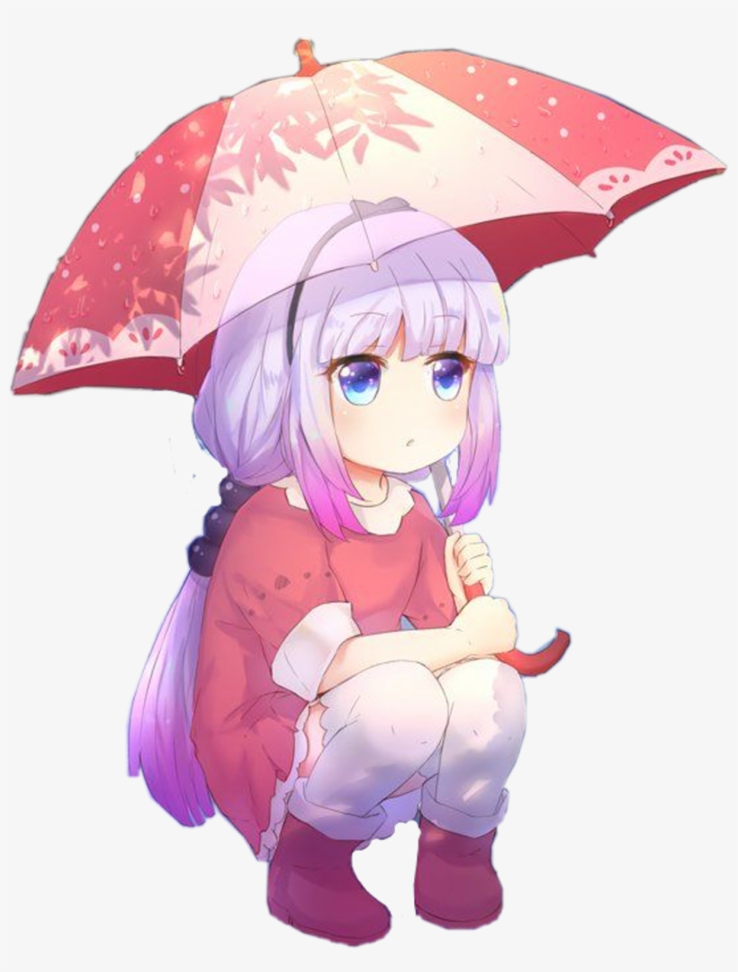 Scrainy Sticker - Дракон Горничная Кобаяши Канна С Зонтом, transparent png