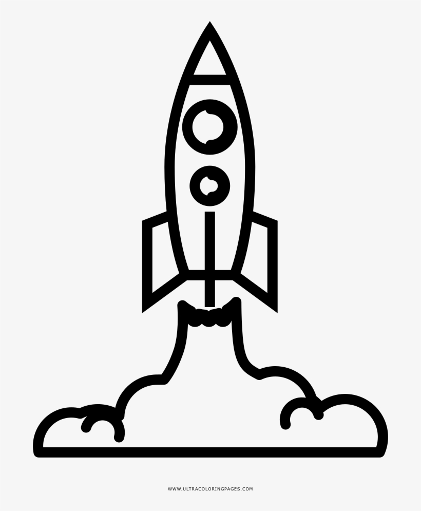 Rocket Launch Coloring Page - Illustration, transparent png