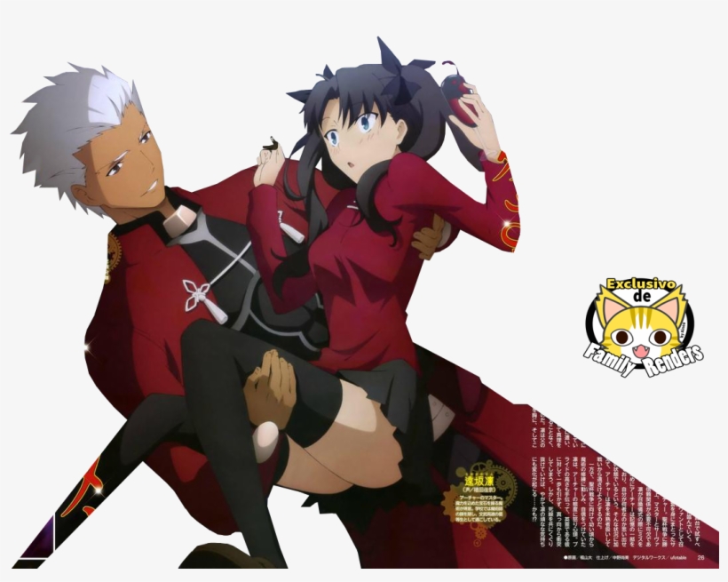 Rin Tohsaka Y Archer Render, transparent png