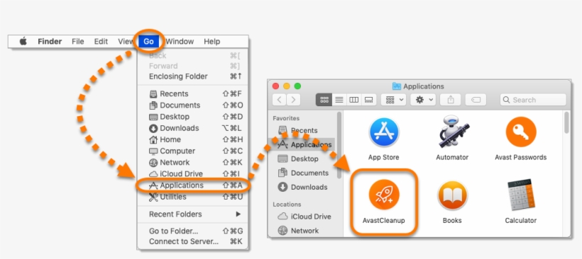 Click Go In The Menu Bar, Select Applications, Then - Avast Secureline Vpn, transparent png