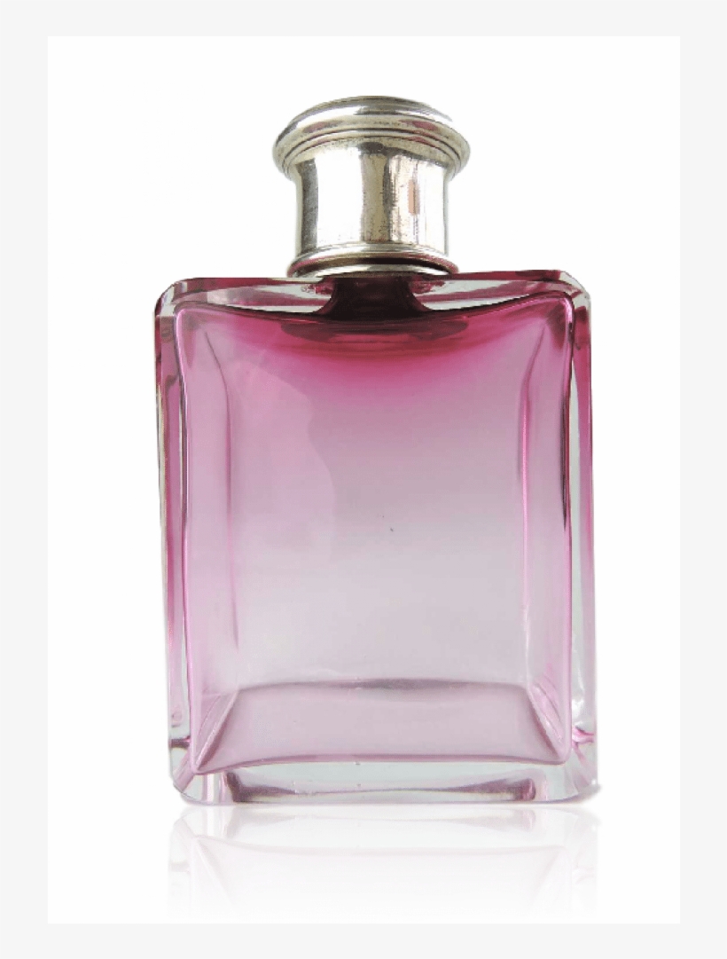 Cranberry And Sterling Silver Top Perfume Bottle, Circa - Glass Bottle, transparent png