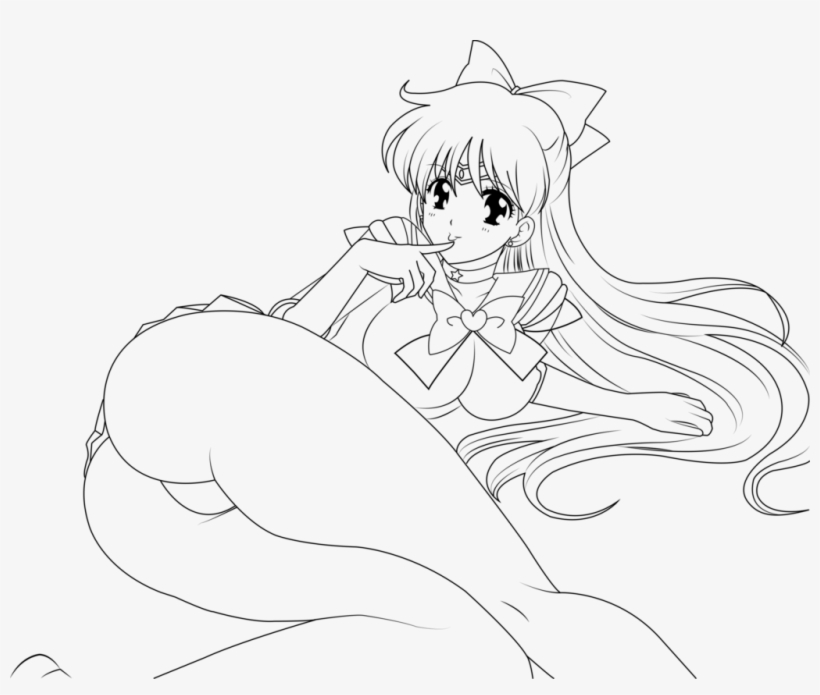 Anime How To Draw - Sailor Venus Line Art, transparent png