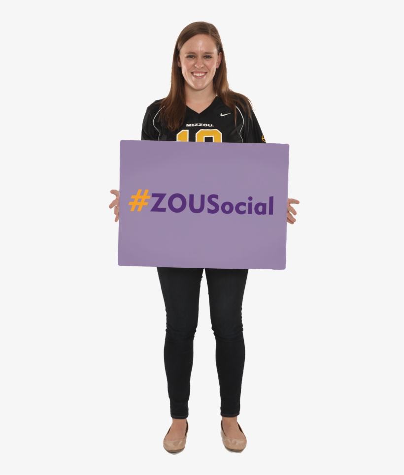 A Woman Stands Holding A Sign That Says " - Girl, transparent png