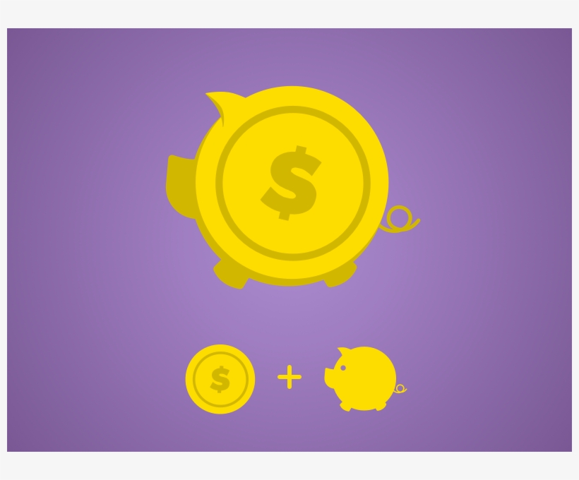 Branding For Saving App Based On Piggy Bank Ios Purple - Circle, transparent png