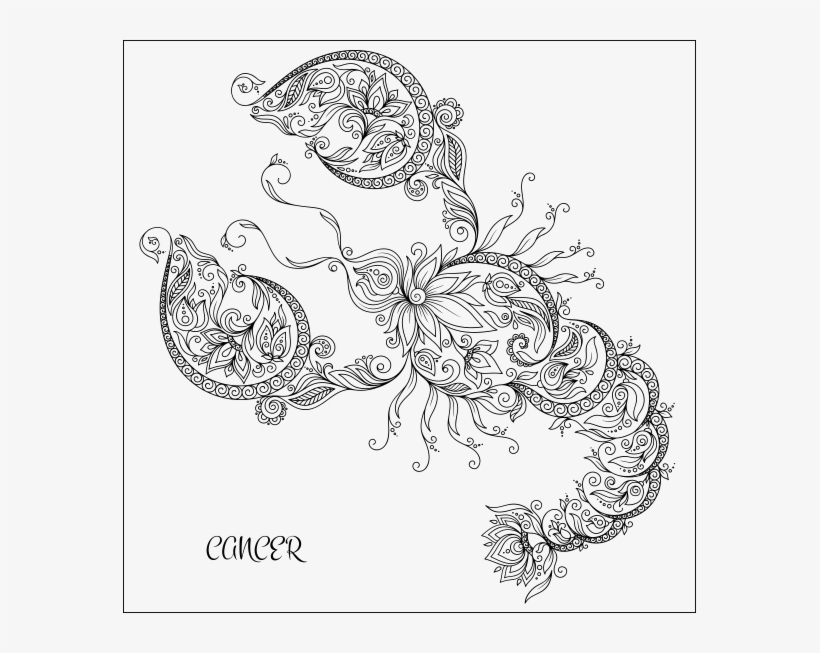 Cancer Astro Polarity - Zodiac Cancer Coloring Pages, transparent png