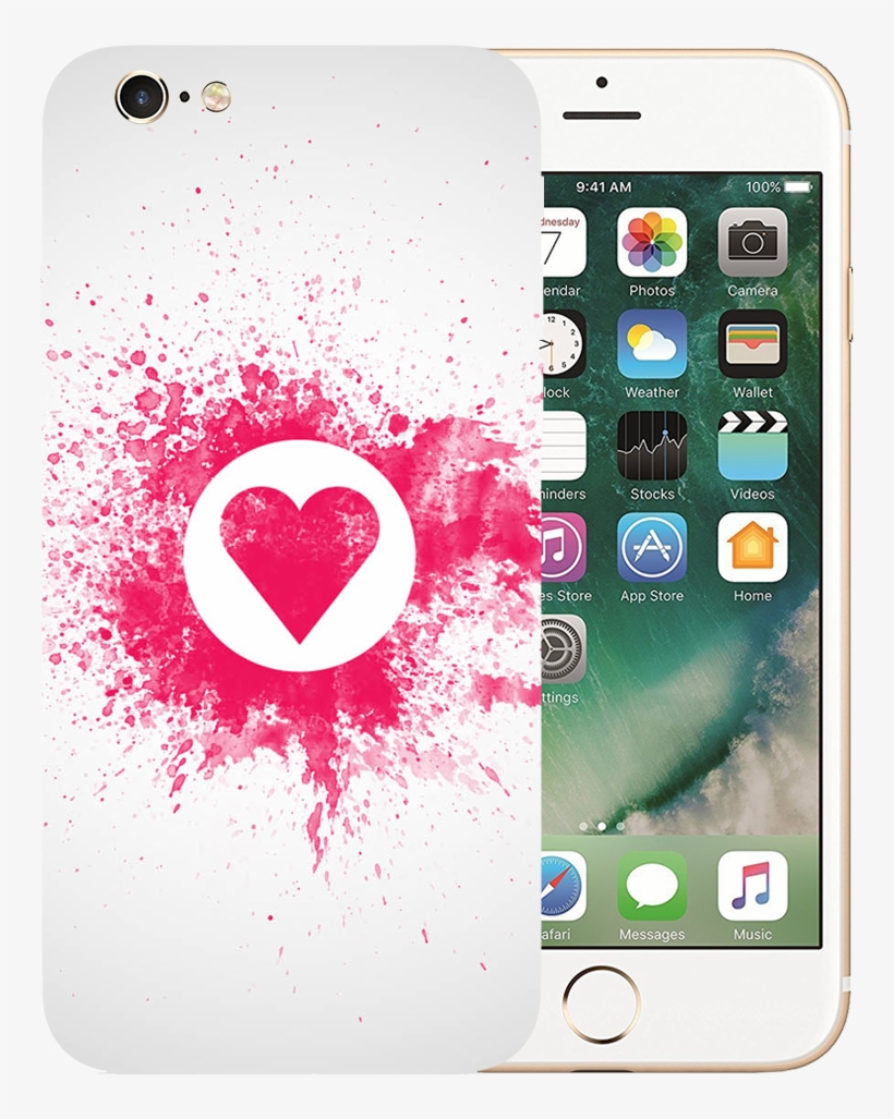 Pink Heart Art Printed Case Cover For Iphone 6 By Mobiflip - Message Of Lost Love, transparent png