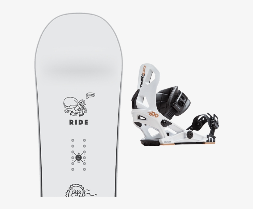 Ride Burnout 2019 Now Ipo White - Snowboard Binding, transparent png