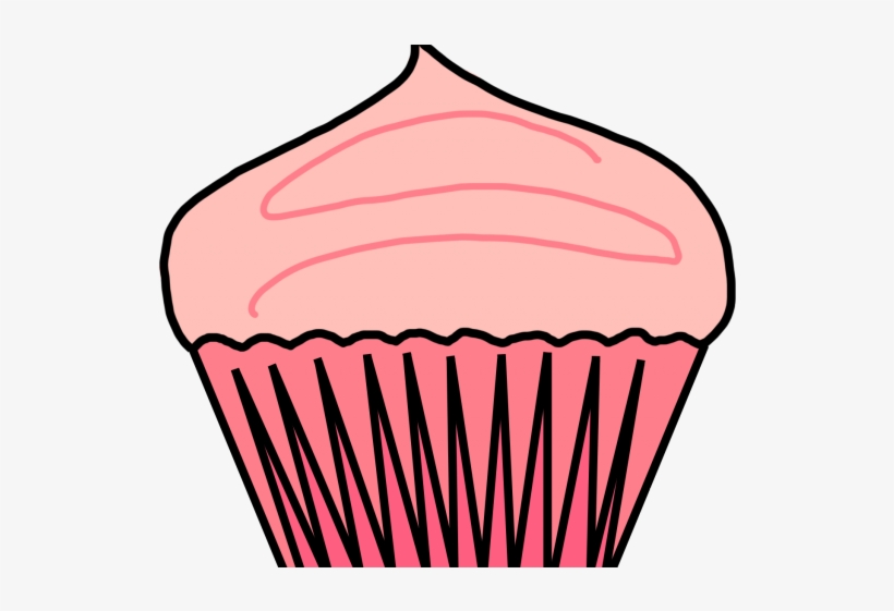 Icing Clipart Pink Purple Cupcake - Maple Cake Illustration Black And White, transparent png