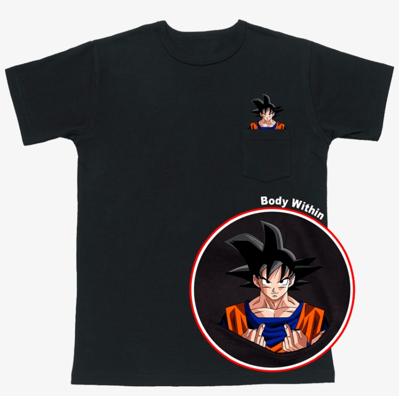 Goku & Vegeta Pocket T-shirt - Cartoon, transparent png
