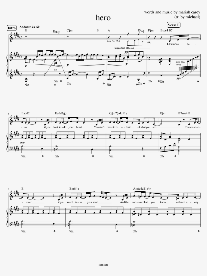 Hero - Mariah Carey Hero Score, transparent png