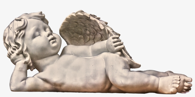 Angel Cherub Lying - Sleeping Baby Cherub Png Baby Angel Statue Png, transparent png