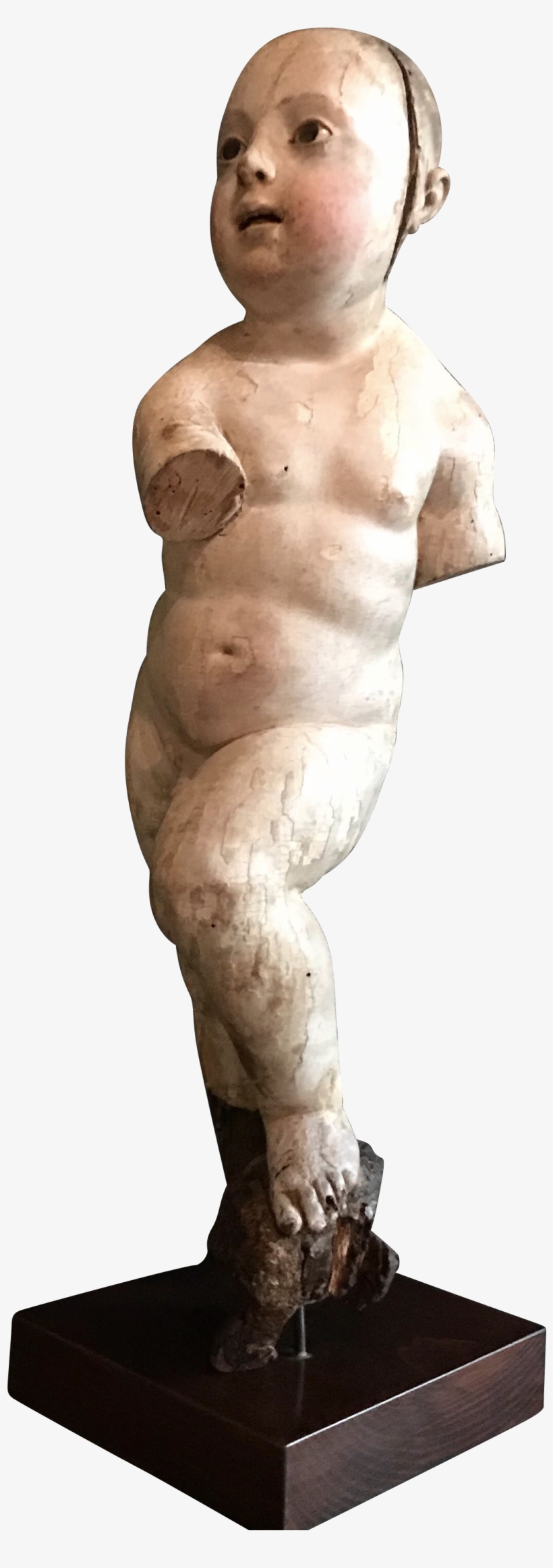 Cherub Carved Wood - Statue, transparent png