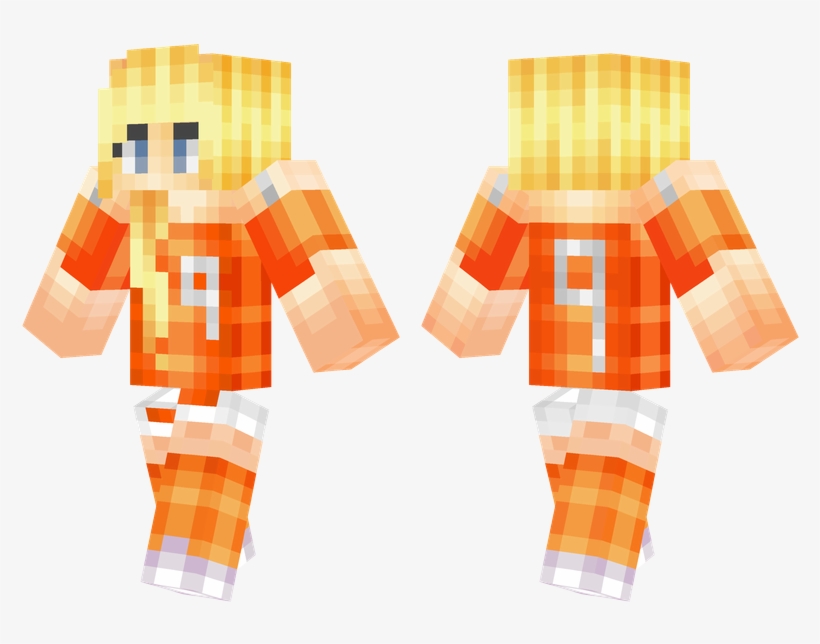 Designed By Chikorita - Orange Minecraft Girl Skin, transparent png