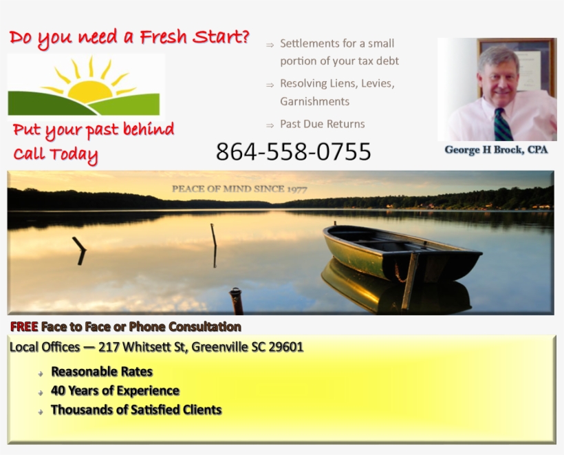 Greenville, Sc Tax Resolution, Offer In Compromise, - Fresh Start, transparent png