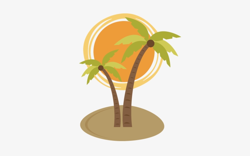 Palm Tree With Sun Svg File For Scrapooking Cardmaking - Palm Tree And Sun, transparent png