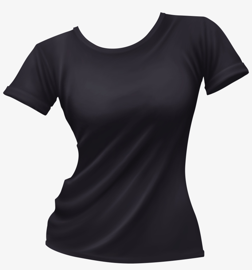 Black T Shirt Png Picture Library Library - Female Black T Shirt Png, transparent png