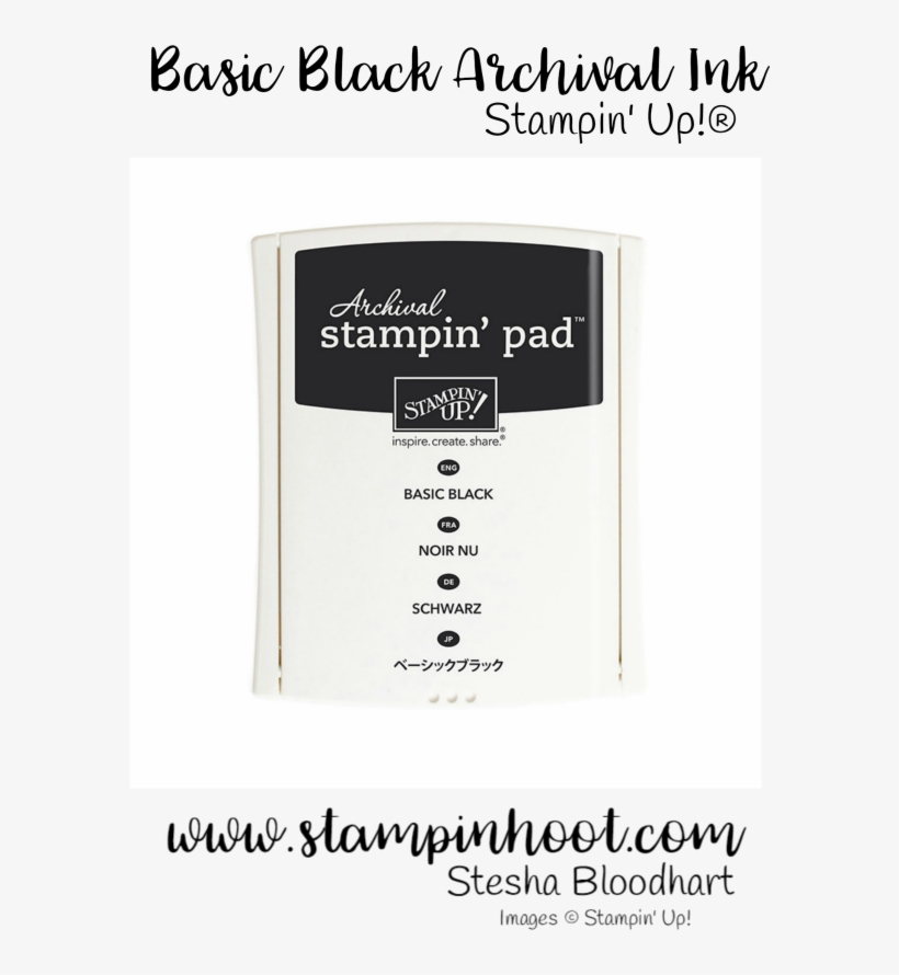 Stampin' Up Basic Black Archival Ink Pad Great For - Stampin' Up Inc., transparent png